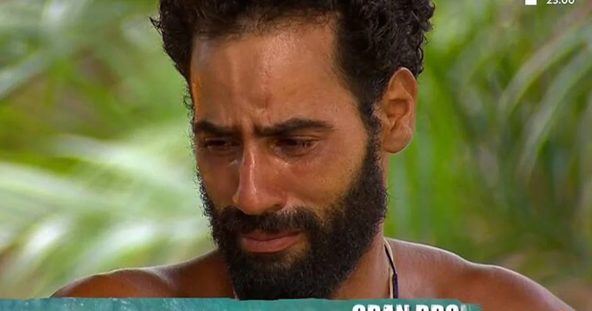 Asraf Beno emocionado durante otra escena de Supervivientes, imagen de archivo
